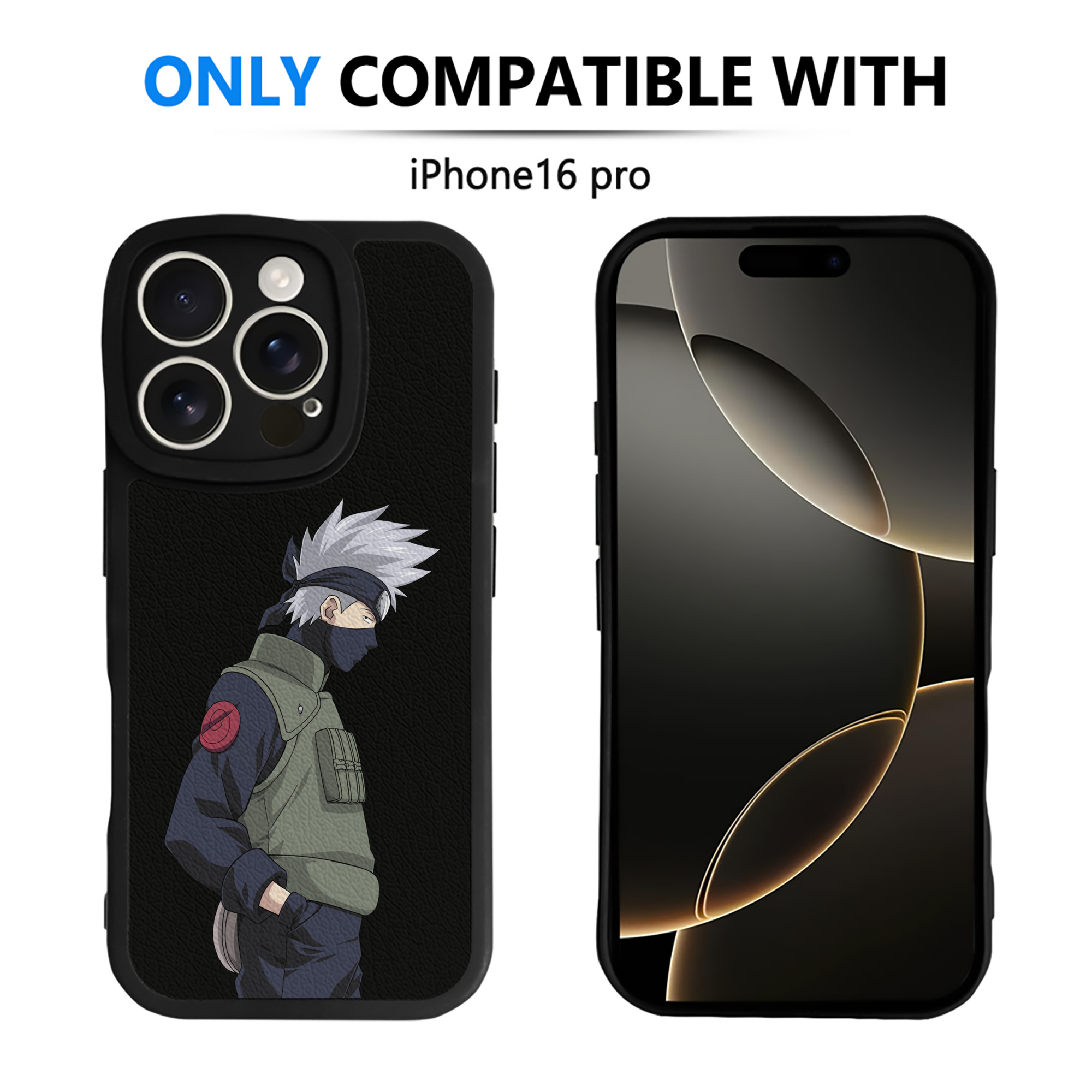 （画像用） NARUTO -ナルト- はたけ カカシ Hatake Kakashi 【iPhone 16シリーズ対応】シリコンスマホケース（レザー調） 材質：シリコン